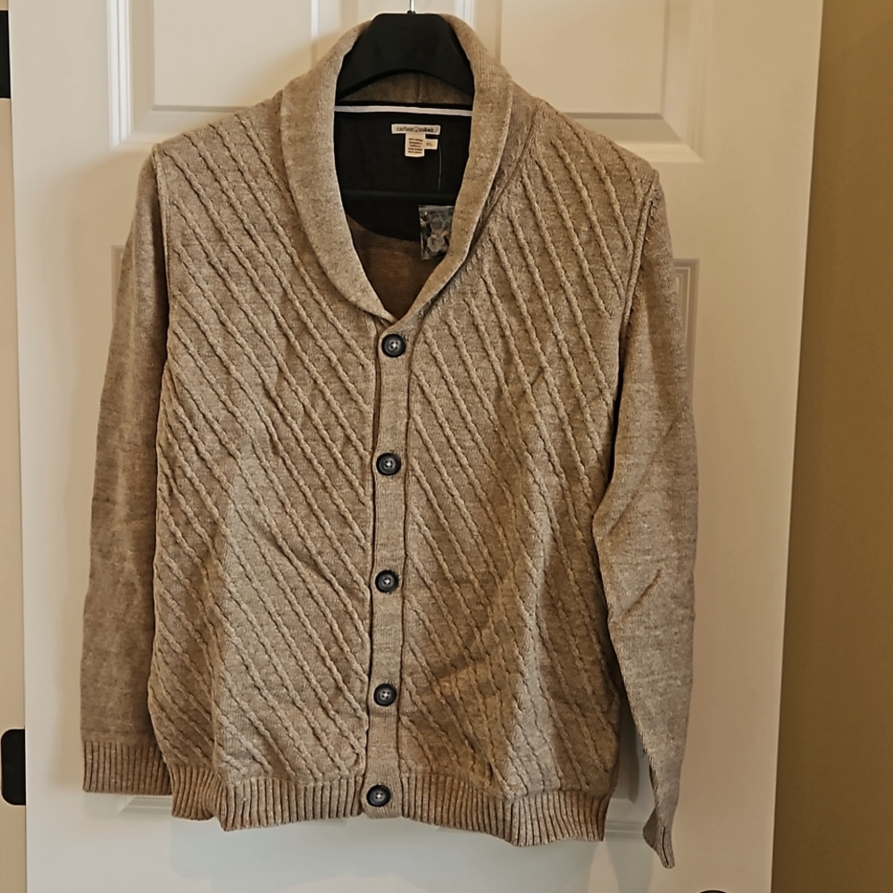 Carbon 2 Cobalt Sweater Mens XL Wheat Cardigan Button Front Cotton Casual